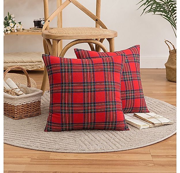 FOUORTUNATE-BEE Kissenbezüge Kissenbezug Kariert Kissenbezug Weihnachten Ki günstig online kaufen