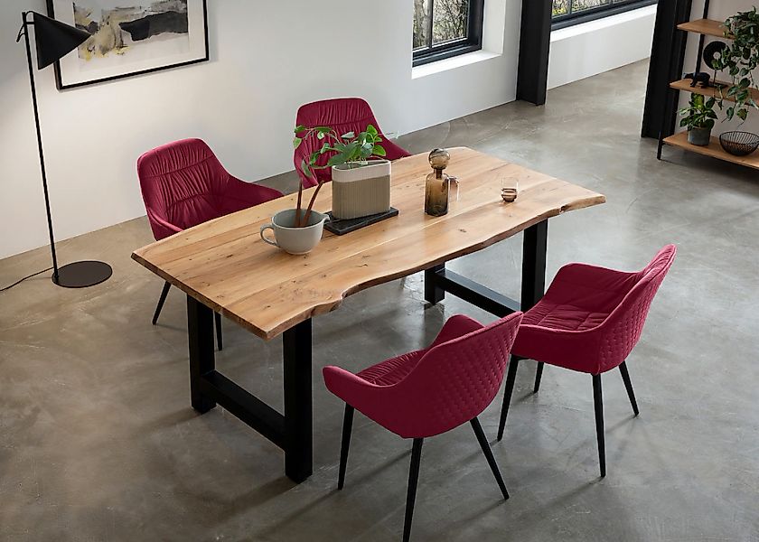 SalesFever Essgruppe "Esszimmerausstattung aus Holz und Metall" Set, 5 Stk. günstig online kaufen