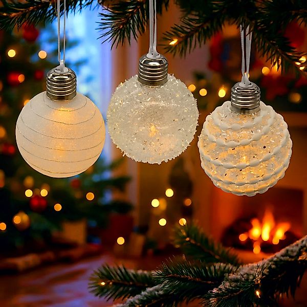 Spetebo LED-Dekofigur LED Weihnachtskugel satiniert 8 günstig online kaufen