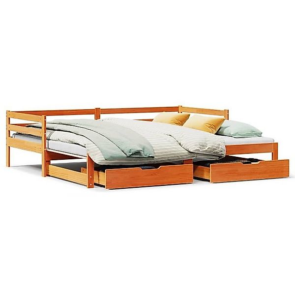 vidaXL Bettgestell Gästebett Tagesbett Ausziehbar mit Schubladen 90x200 cm günstig online kaufen