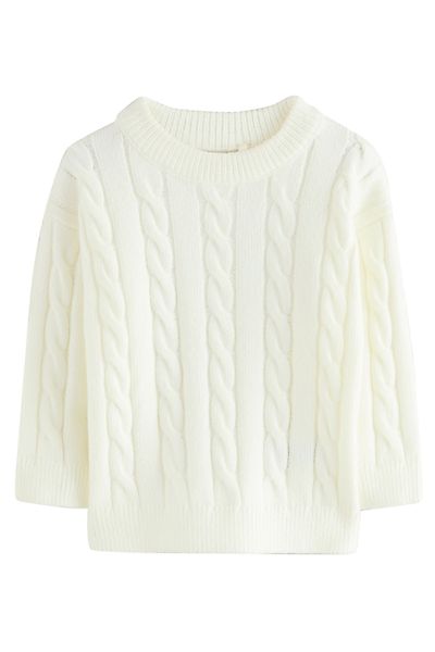 Next Rundhalspullover Rundhals-Pullover mit Zopfstrickmuster + günstig online kaufen
