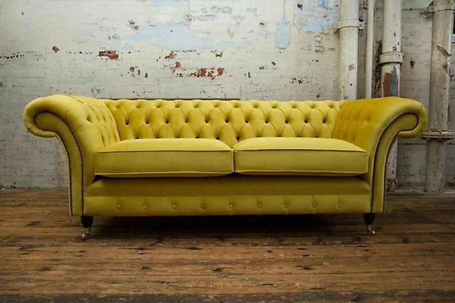 JVmoebel Chesterfield-Sofa, 3 Sitzer Chesterfield Couch Textil Stoff Sofa M günstig online kaufen