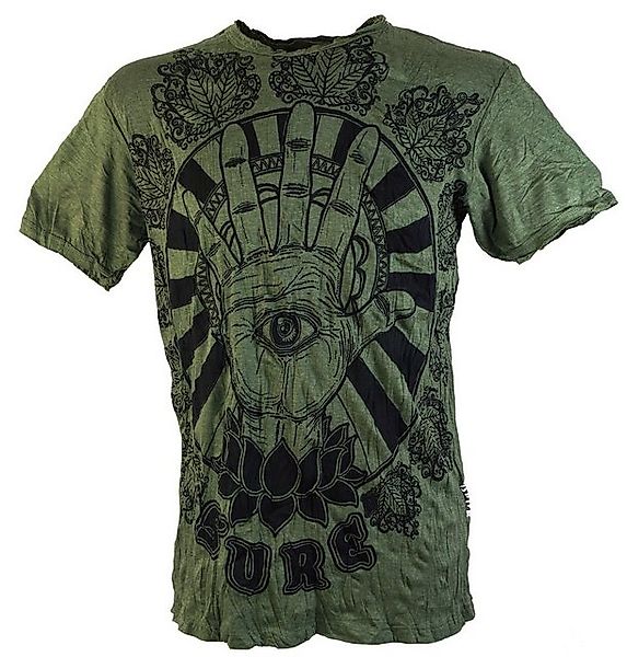 Guru-Shop T-Shirt Sure Herren T-Shirt Magic Eye - olive Goa Style, Festival günstig online kaufen