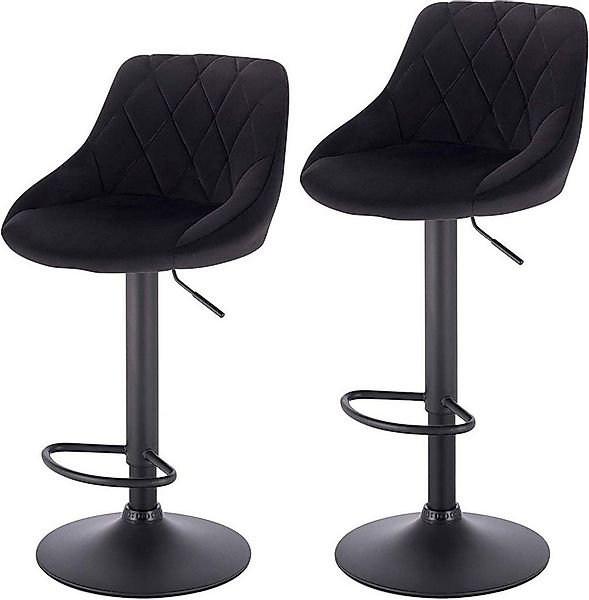 Woltu Barhocker (2 St), höhenverstellbar, drehbar, gut gepolstert, Samt günstig online kaufen