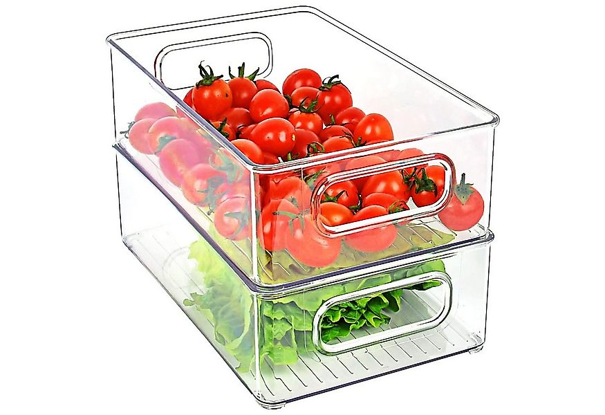 zggzerg Aufbewahrungsbox Kühlschrank Organizer 2er Set, Durchsichtig Stapel günstig online kaufen