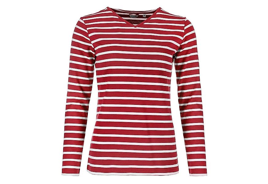 modAS Langarmshirt 25804 Damen Shirt mit Streifen und V-Ausschnitt - Breton günstig online kaufen