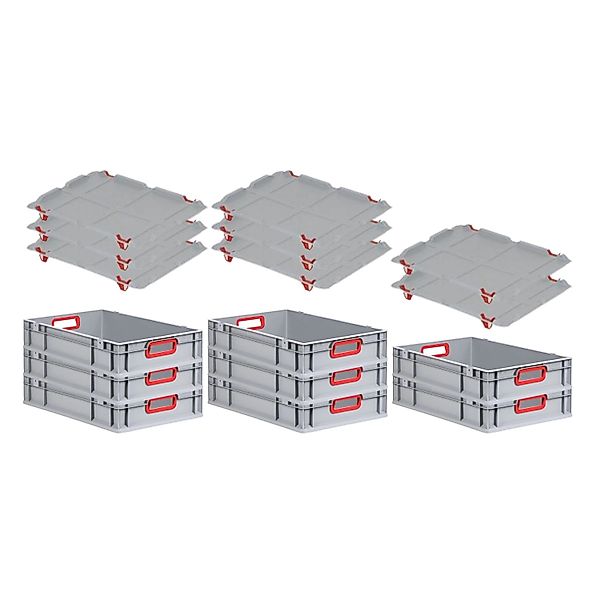 PROREGAL Spar Set 8x Eurobox Nextgen Color Mit Auflagedeckel & Schiebeschna günstig online kaufen