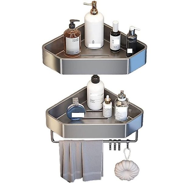 TUWENA Duschablage Duschablage Ohne Bohren, 2 Stück Alum Duschregal mit Hal günstig online kaufen