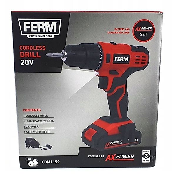 Ferm Akku-Bohrmaschine Akkuschrauber 20 V mit günstig online kaufen