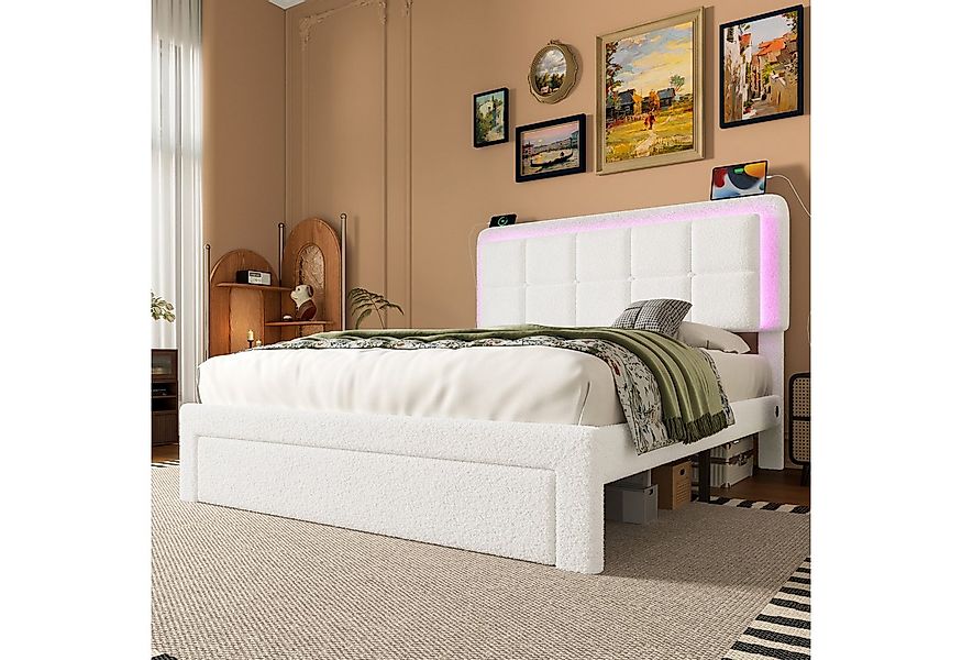 STILVORA Kinderbett 160x200 Polsterbett mit USB,Funktionsbett mit stauraum, günstig online kaufen