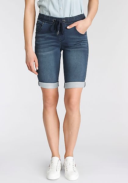Arizona Jogg-Jeansbermudas hohe Leibhöhe, krempelbare Beinabschlüsse, günstig online kaufen