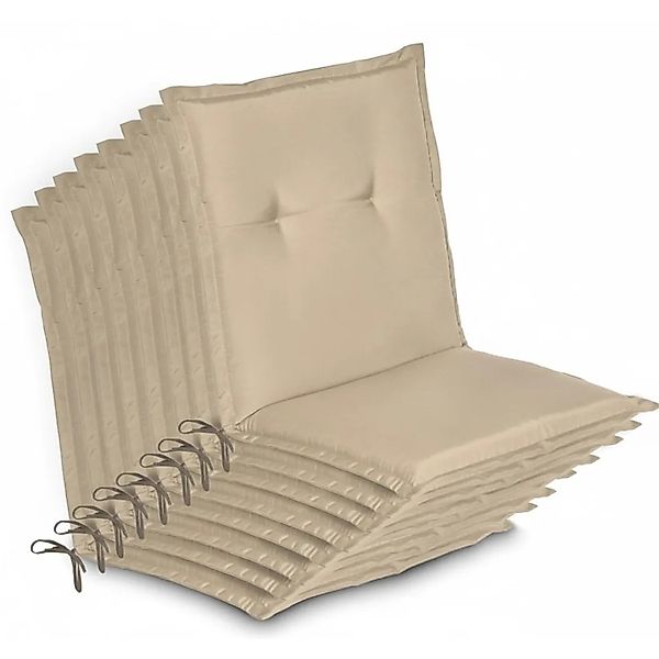 Beautissu 8er Set Niedriglehner Auflage Gartenstuhl Loft NL 100x50x6cm Natu günstig online kaufen