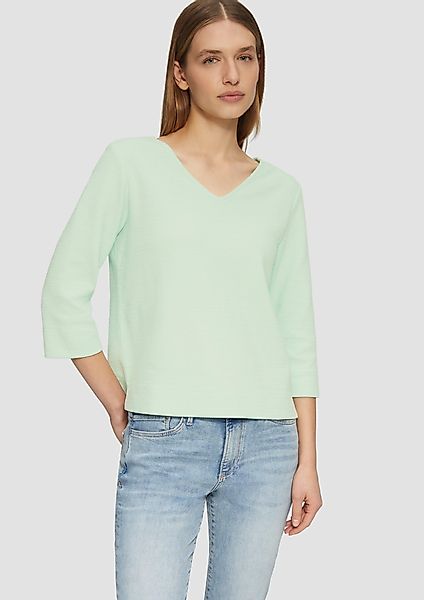 s.Oliver 3/4-Arm-Shirt Strukturiertes Sweatshirt aus Baumwollmix günstig online kaufen
