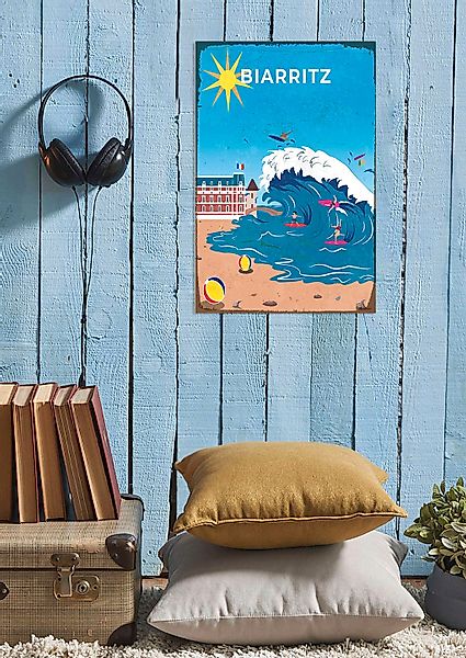 queence Metallbild "Biarritz Beach", Strand-Strandbilder-Meer, (1 St.), Sta günstig online kaufen