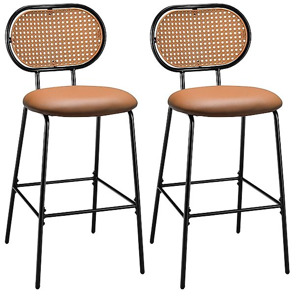 COSTWAY Barhocker (2er Set), mit Lehne günstig online kaufen