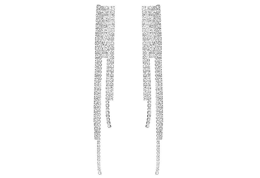 KARMA Paar Ohrhänger Ohrringe Strass Silber 12 cm Damenohrringe Ohrhänger O günstig online kaufen
