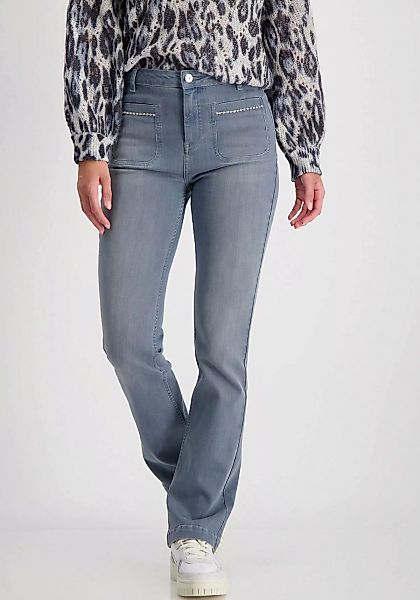 Monari Bootcut-Jeans Hose Jeans Ketten im Used Look günstig online kaufen