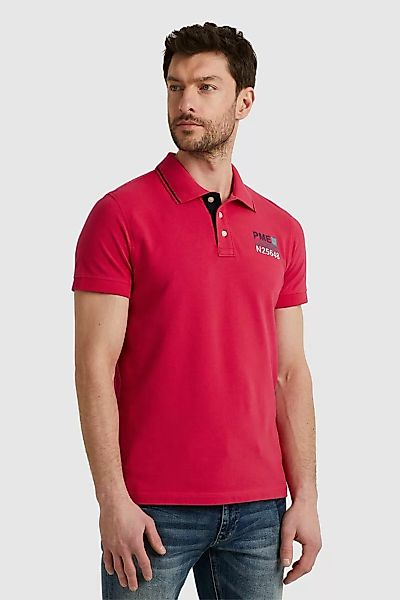 PME Legend Piqué Poloshirt Logo Rosa - Größe M günstig online kaufen