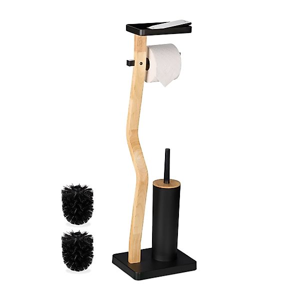 relaxdays WC-Garnitur mit Ablage, Schwarz günstig online kaufen