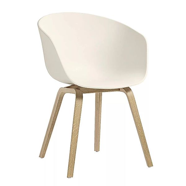 HAY - About a Chair AAC 22 Armlehnstuhl Eiche geseift - creme/Sitzschale Po günstig online kaufen