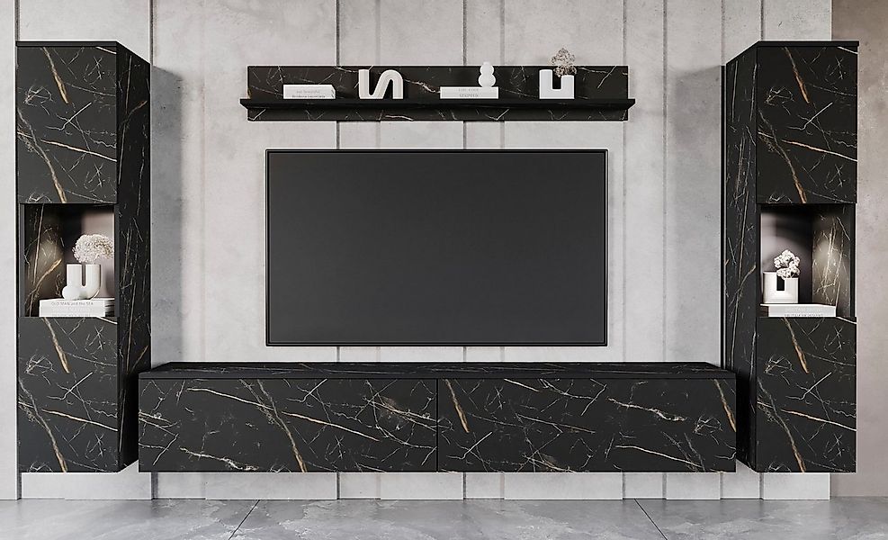 INOSIGN Wohnwand PARIS, Vitrine Türanschlag links/rechts wechselbar, (Kompl günstig online kaufen