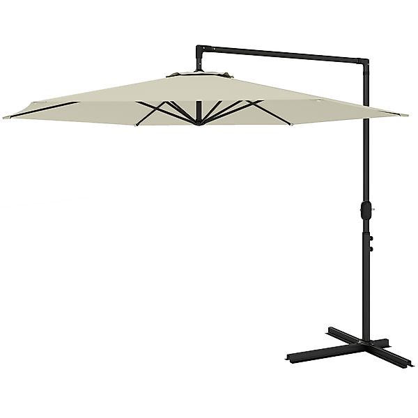 Outsunny Versetzter Sonnenschirm 3x2,5 m mit Kreuzfuß, Gartenschirm mit Kur günstig online kaufen