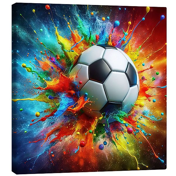 Posterlounge Poster nobelart, Aquarell-Fußball mit explosiven günstig online kaufen