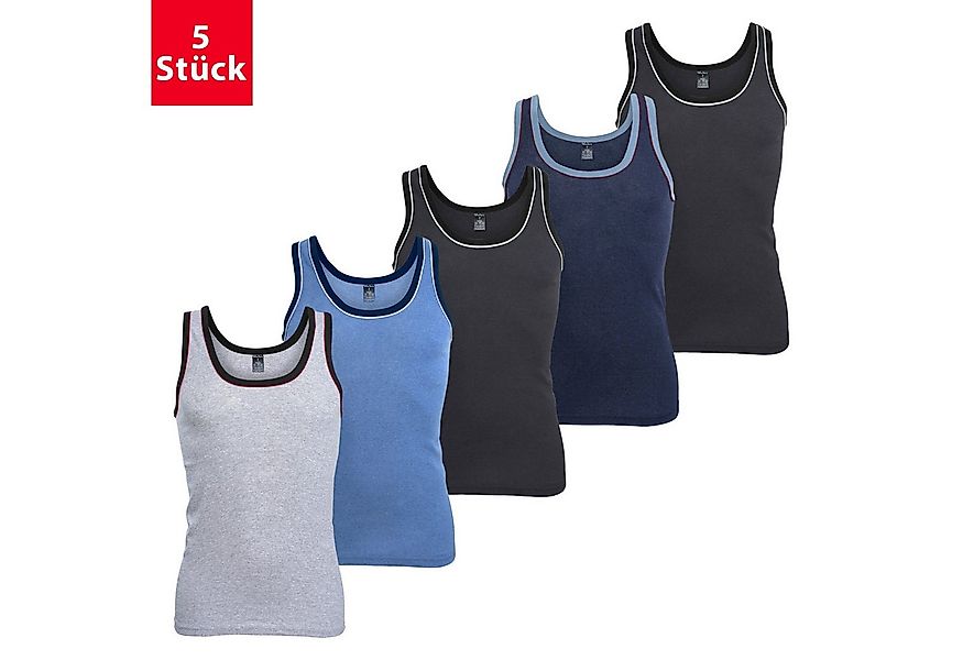 MT Unterhemd Herren Melange Tank-Top (5er Pack) Baumwoll Unterhemden günstig online kaufen