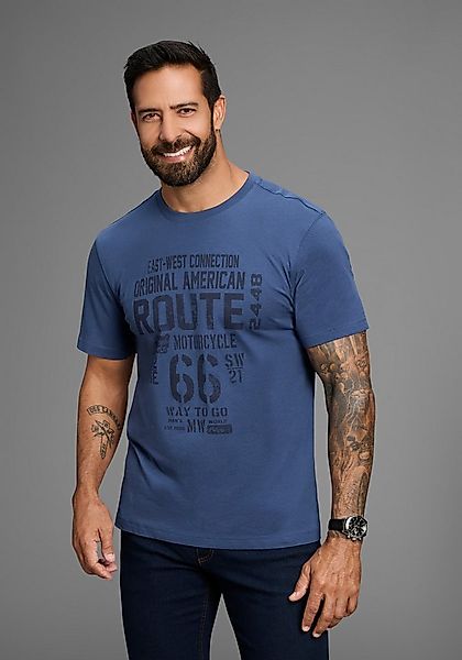 Man's World Rundhalsshirt kurzärmelig, lässige Passform, bedruckt, Rundhals günstig online kaufen