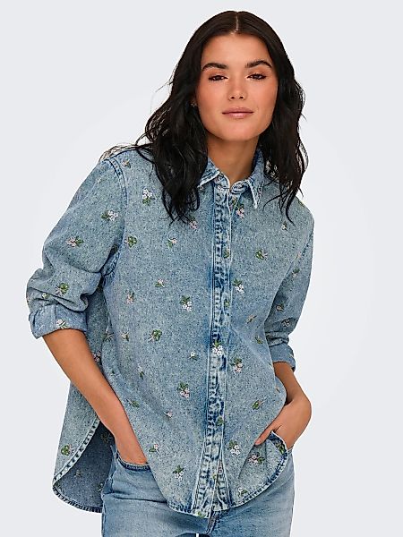 ONLY Jeansbluse ONLVERA L/S FLOWER EMB günstig online kaufen