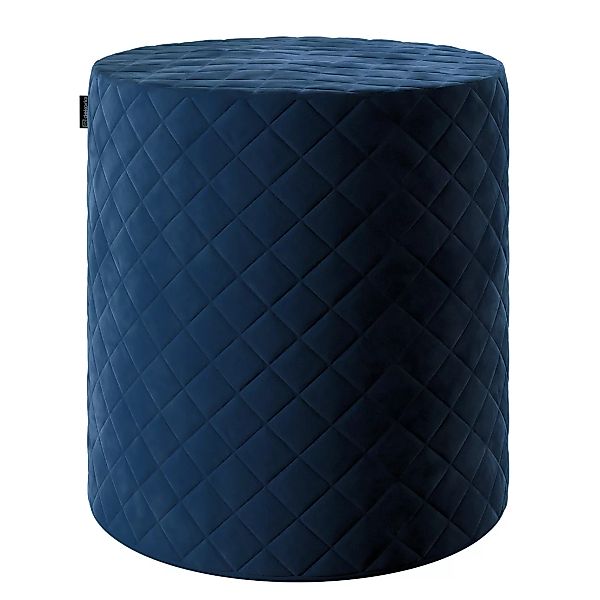 Pouf Barrel gesteppt, dunkelblau, ø 40 x 40 cm, Velvet (704-29) günstig online kaufen