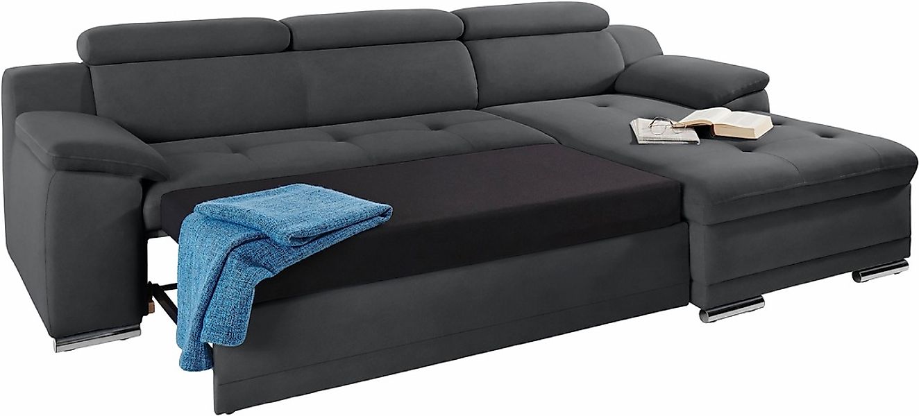 sit&more Ecksofa »Andiamo L-Form«, wahlweise mit Bettfunktion, inklusive Ko günstig online kaufen