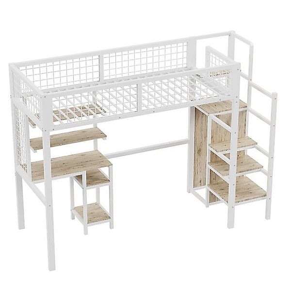 Gotagee Hochbett Kinderbett mit leiter Eisenrahmen Kleiderschrank Computert günstig online kaufen