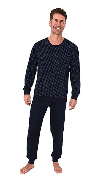 Normann Pyjama Normann Herren Schlafanzug lang mit Bündchen in Minimal Prin günstig online kaufen