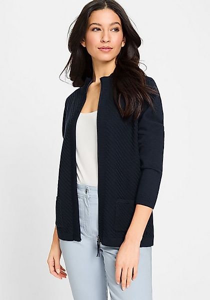 Olsen Cardigan mit diagonaler Rippenstruktur günstig online kaufen