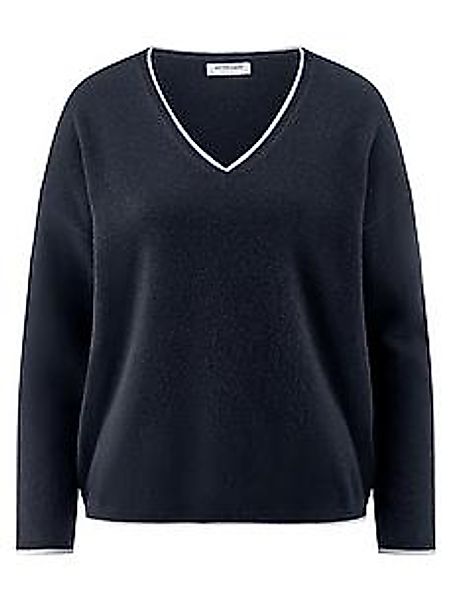 V-Pullover aus 100% Kaschmir Peter Hahn blau günstig online kaufen