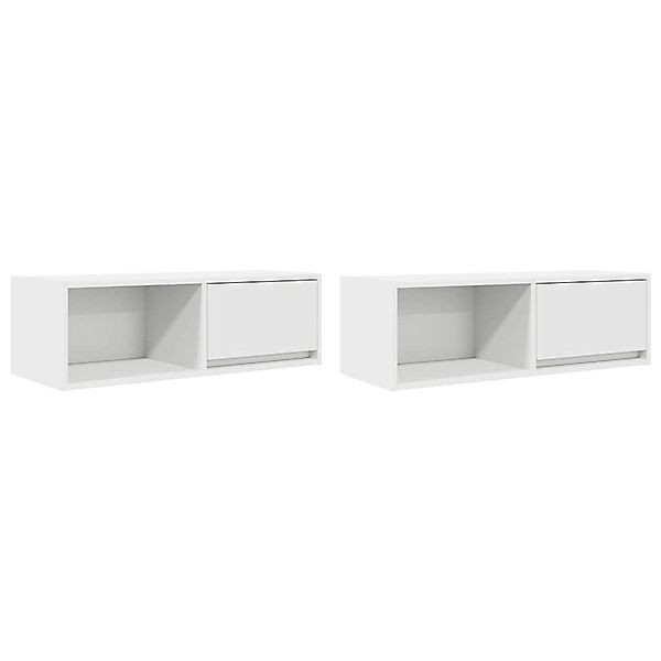 vidaXL TV-Schränke 2 Stk Weiß 80x31x25,5 cm Holzwerkstoff 861455 günstig online kaufen