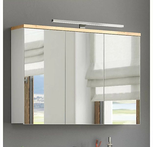 Lomadox Spiegelschrank SOLNA-56 100cm mit LED-Beleuchtung weiß mit Wotaneic günstig online kaufen