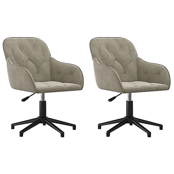 vidaXL Esszimmerstühle 2 Stk Drehbar Hellgrau Samt 3103377 günstig online kaufen