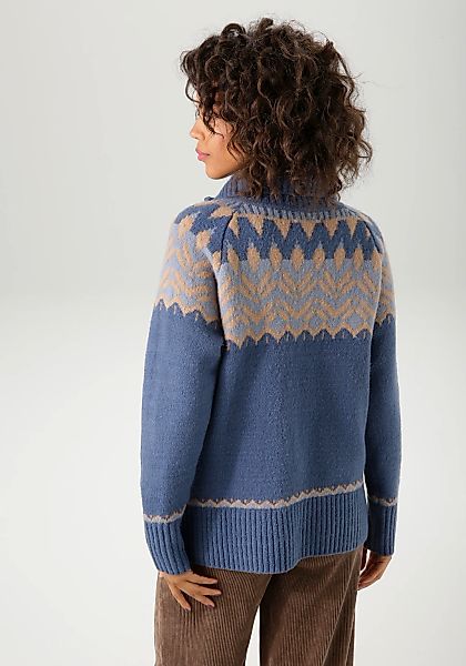 Aniston CASUAL Strickpullover mit Kragen und Reißverschluss günstig online kaufen