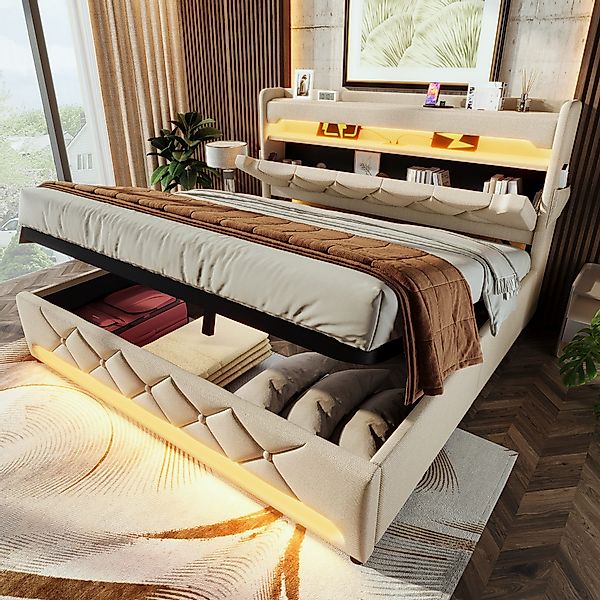 STILVORA Polsterbett 180×200 mit bettkasten,Doppelbett mit günstig online kaufen