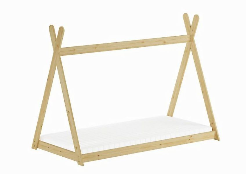 ERST-HOLZ Bett Kinderbett Spielbett Tipi Bett 90 x 200 Kiefer Massiv, Kiefe günstig online kaufen