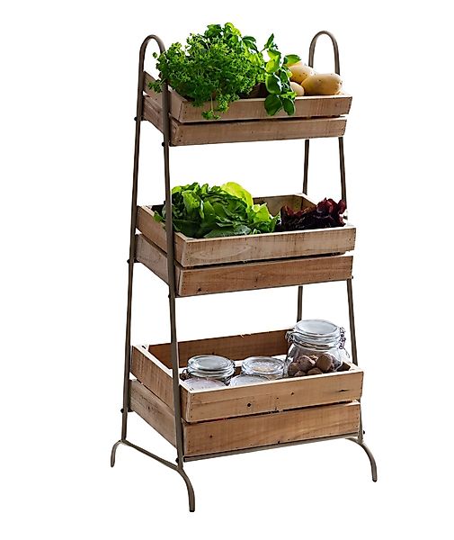 Dekoleidenschaft Standregal Kistenregal "Rustikal" mit 3 günstig online kaufen