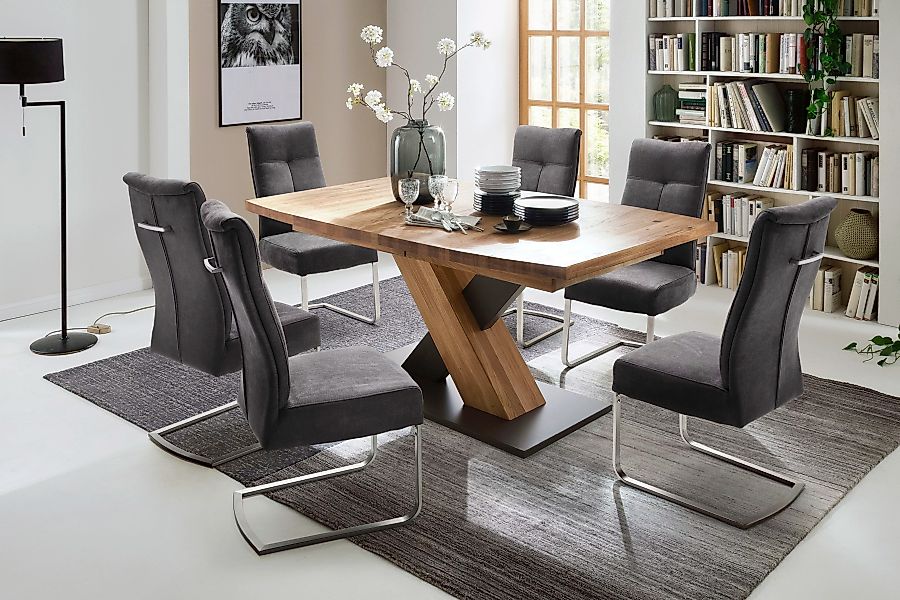 MCA furniture Esstisch »Mendoza«, Esstisch Bootsform mit X-Säule, ausziehba günstig online kaufen