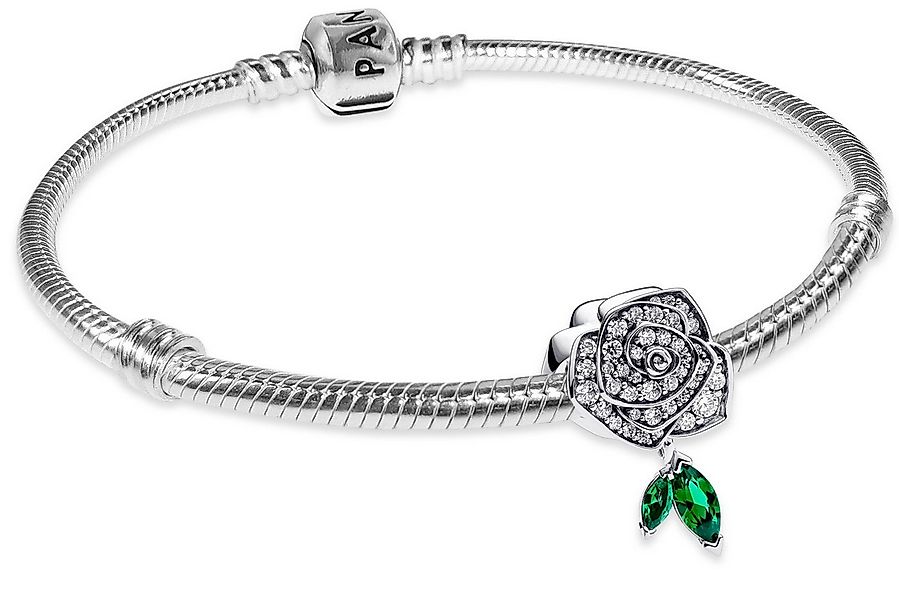 Pandora Charm-Armband Damen-Silber Funkelnde Blühende Rose Starter-Set günstig online kaufen