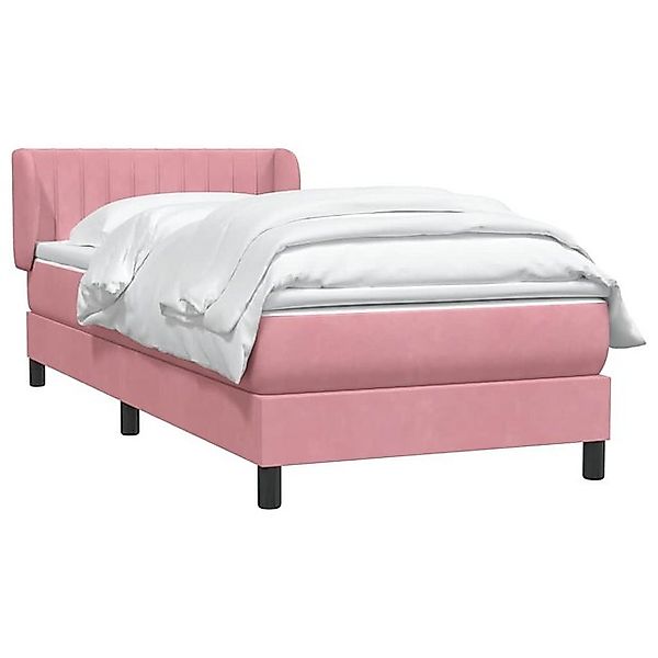 vidaXL Bett Boxspringbett mit Matratze Rosa 100x210 cm Samt günstig online kaufen