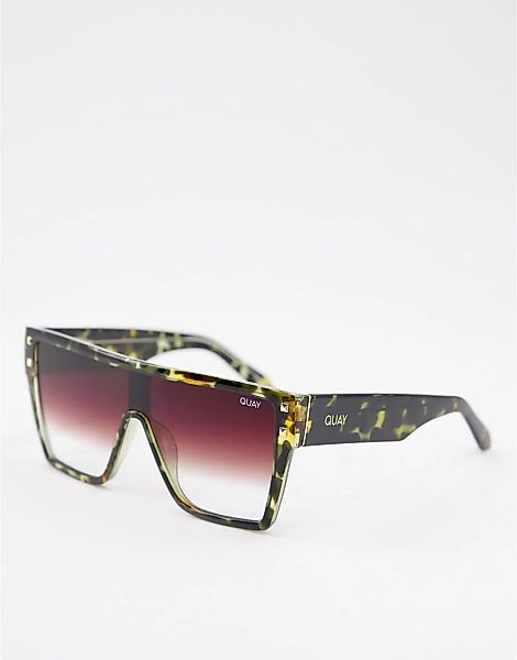 Quay – Eckige Sonnenbrille in verblasstem Military-Muster-Braun günstig online kaufen