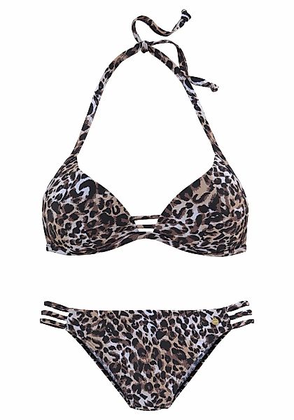 LASCANA Triangel-Bikini mit Leo-Print und Push-Up-Effekt günstig online kaufen
