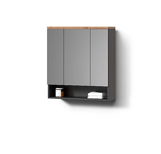 Livinity® Badezimmerspiegelschrank Tanaro, Anthrazit/Anthrazit, 70 x 77.5 c günstig online kaufen