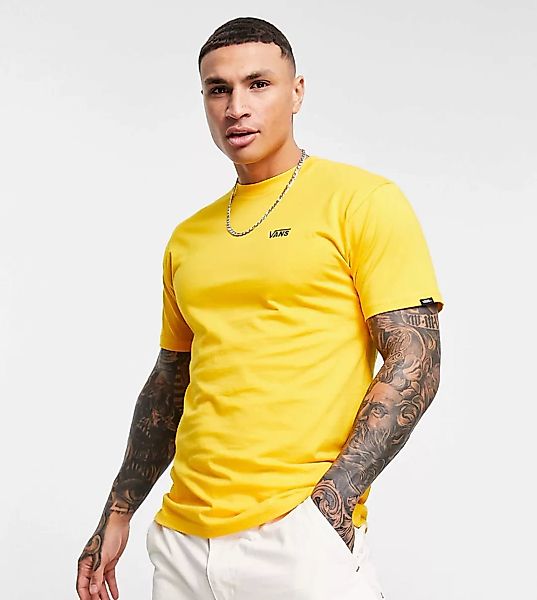 Vans – T-Shirt in Gelb mit kleinem Logo –exklusiv bei ASOS günstig online kaufen